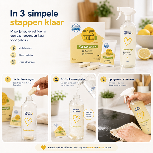Mamaschoon Keukenreiniger Lemon – 6 Tabletten